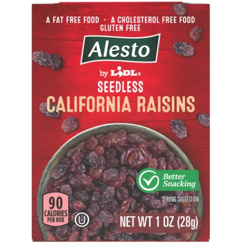 Calafornia Raisens Alesto Seedless California Raisins^Lidl Discount - The Grocer Rove