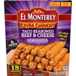 El Monterey® Frozen Extra Crunchy Taco Seasoned Beef & Cheese Taquitos^Lidl Clearance