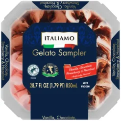 Italiamo Frozen Gelato Sampler, Vanilla, Chocolate, Strawberry & Hazelnut^Lidl Outlet